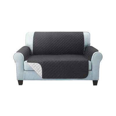  Sofa Cover Quilted Couch Covers Lounge Protector Slipcovers 2 Seater Dark Grey