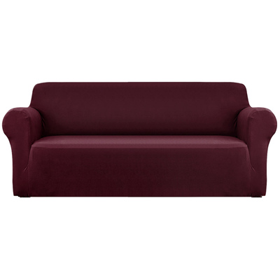 Sofa Cover Elastic Stretchable Couch Covers Burgundy 4 Seater