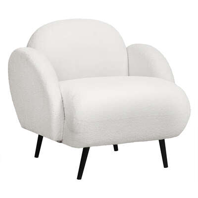 Stylish Sofa Chair Fleece Upholstered Single White - Adjustable Height