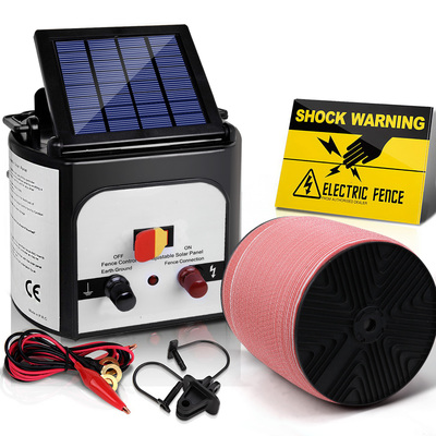 Fence Energiser 8Km Solar Powered Electric 2000M Poly Tape