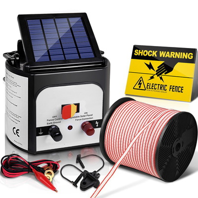 Fence Energiser 8Km Solar Powered Electric 400M Poly Tape Insulator