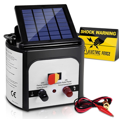 Fence Energiser 8Km Solar Powered 0.3J Electric Fencing Charger