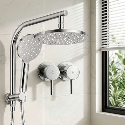 9 Inch Rain Shower Head Set Handheld Chrome | EXTG