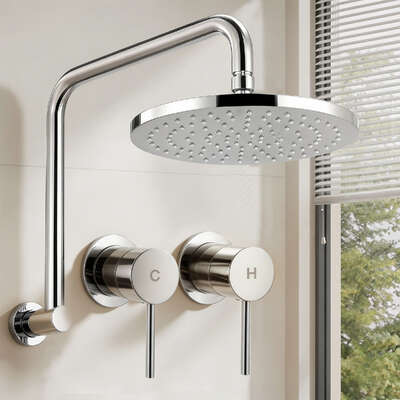 9 Inch Rain Shower Head Wall Arm Tap Set | EXTG