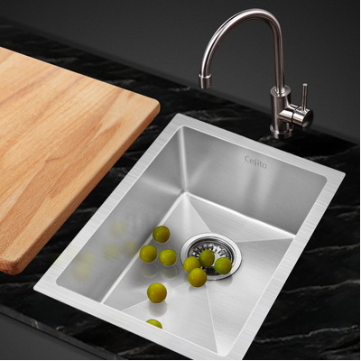 Kitchen Sink 44X34CM Stainless Steel Nano Basin Single Bowl Silver