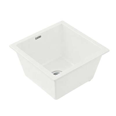 Kitchen Sink 38x38cm Granite Stone Sink Single Bowl White
