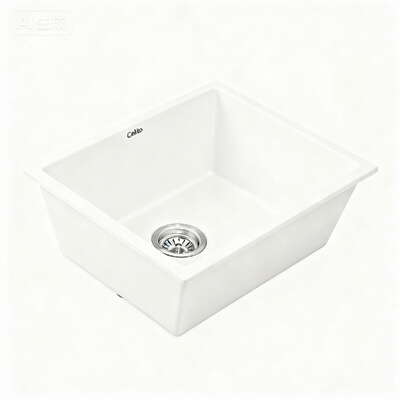 Kitchen Sink 55x45cm Granite Stone Sink Single Bowl White