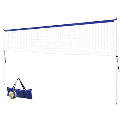 6M Portable Volleyball Net Set Adjustable Height Multi-Sport Net with Ball and Bag