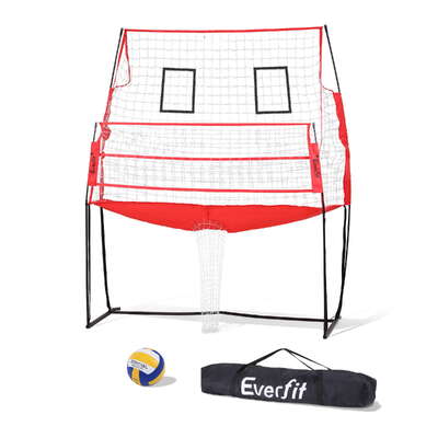 8ft Volleyball Net Training Set Adjustable Height Portable with Ball & Bag