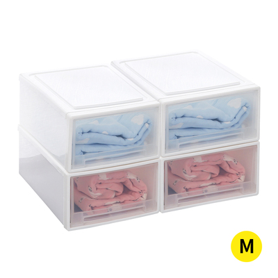 Large Storage Box Stackable Containers M 4PK Medium