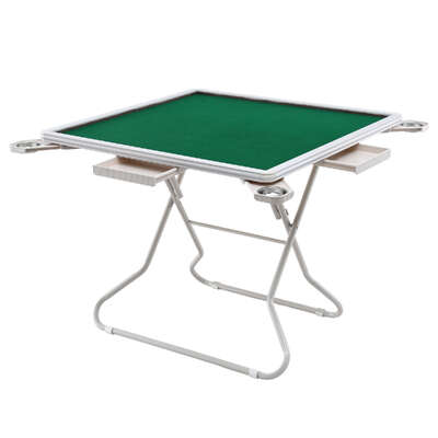 Folding Mahjong Table Home Game Table with 4 Drawers & Cup Holders Green