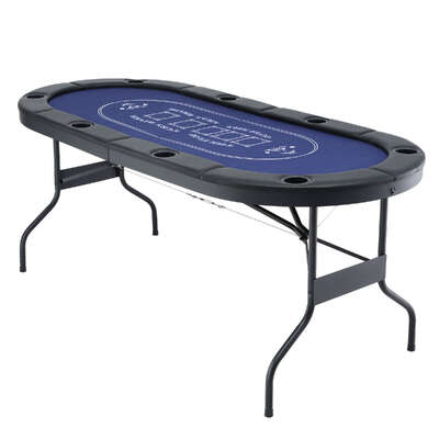 Folding Poker Table 8-Player Table Top 183cm Casino Game Table