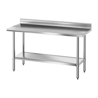 Stainless Steel Kitchen Bench With Splashback 1500x600mm Grade 430