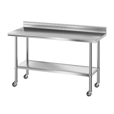 Stainless Steel Kitchen Bench w/ Splashback 1500x600MM 430 Premium Quality Design