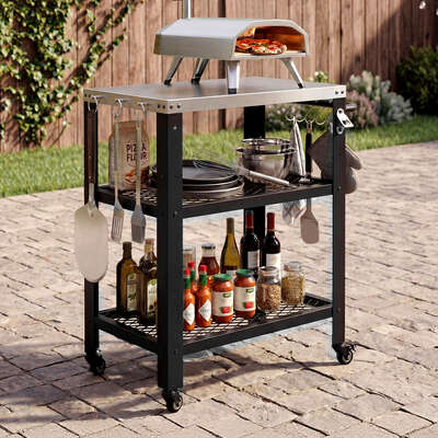 Outdoor Kitchen Cart BBQ Trolley Stainless Steel | EXTG