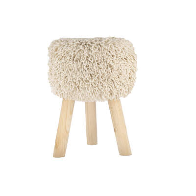 Eco-friendly pouf stool IVORY
