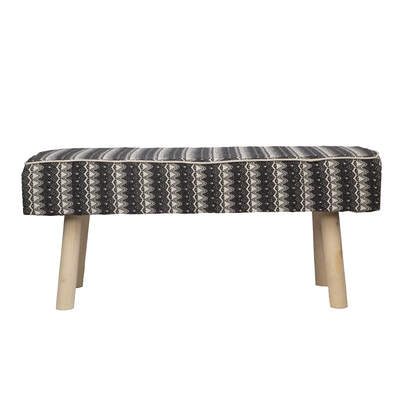 Upholstered Bench Set WHT/BLK