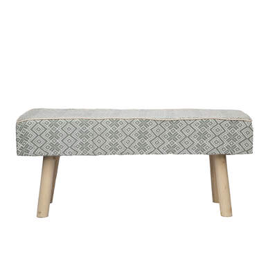 Upholstered Bench Set WHT/GRY