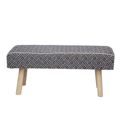 Ottoman Upholstered Bench Set BLACK