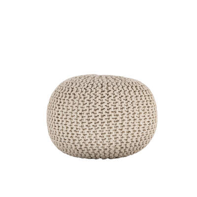 chic cotton knitted pouf ECRU