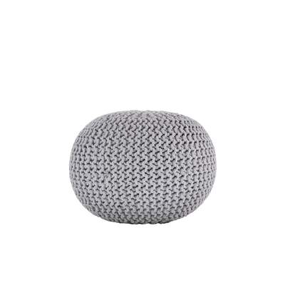 Knitted Pouf LIGHT GREY