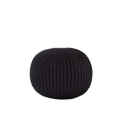 Knitted Pouf BLACK