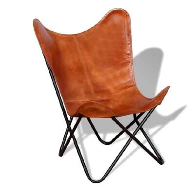 Leather Butterfly Chair BROWN