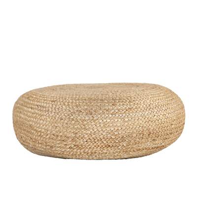 Round Jute Pouf NATURAL 26x7