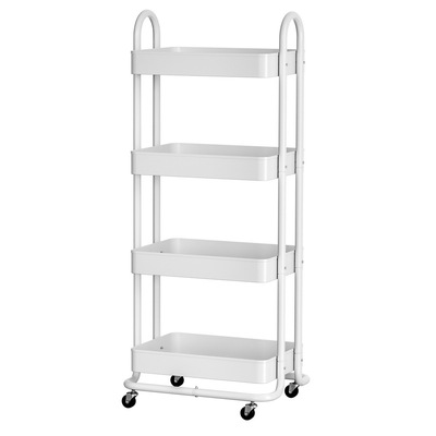 Storage Trolley Kitchen Cart 4 Tiers White