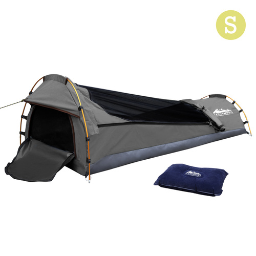 Weisshorn Biker Single Swag Camping Swag Canvas Tent - Grey