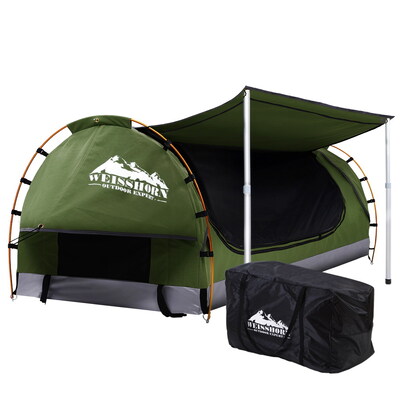 Double Swag Camping Swags Canvas Free Standing Dome Tent Celadon