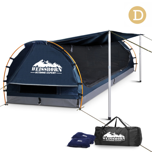 Weisshorn Double Swag Camping Swag Canvas Tent - Dark Blue
