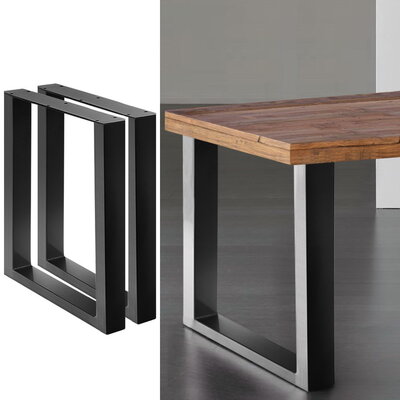 2x Coffee Dining Steel Table Legs Industrial Vintage Bench Metal Box Shape 710MM