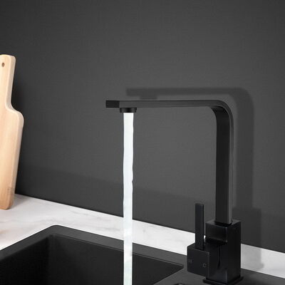 Kitchen Mixer Tap Mixer Square Sink Faucet Basin Laundry Black