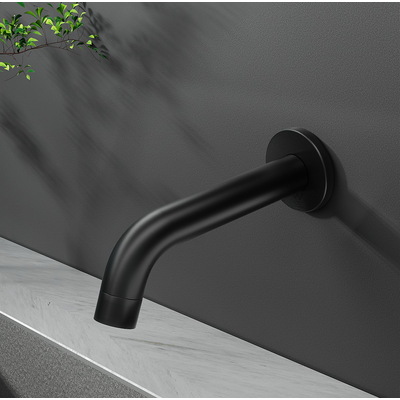 Bathroom Mixer Spout Wall Bath Tap Round Shower Bathtub Black