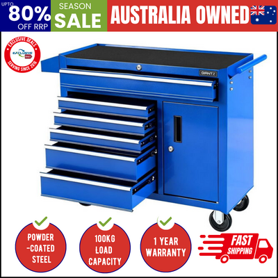 6 drawer tool chest trolley cabinet cart toolbox storage organiser wheels