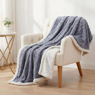 Double-Sided Fleece Throw Blanket Lightweight Cozy Sofa Couch Bed 152x203cm Queen