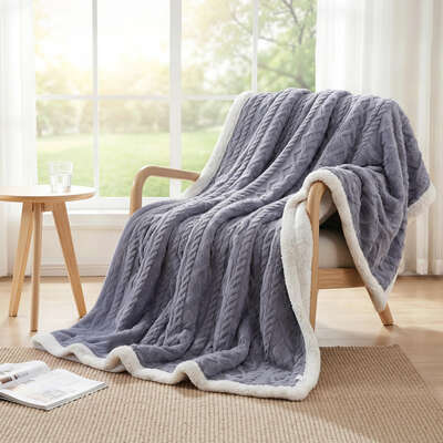 Double-Sided Fleece Throw Blanket Soft Lightweight For Sofa Couch Bed 203x230cm