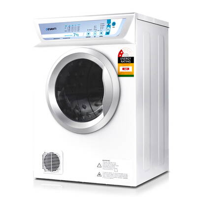 Devanti 7kg Tumble Dryer Adjustable Heat Air Vented Wall Mount Kit White