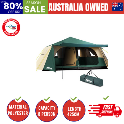 Instant Up Camping Tent 8 Person Pop Up Tents Family Hiking Dome Camp