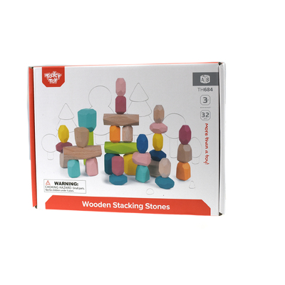 Wooden Stacking Stone Blocks Large 32Pcs