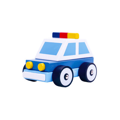 WOODEN BLOCK POLICE CAR