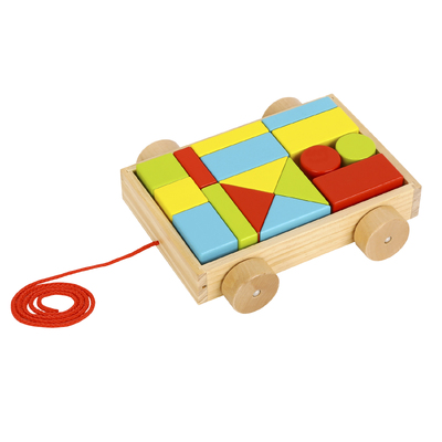 Pull Along Cart With Blocks Small