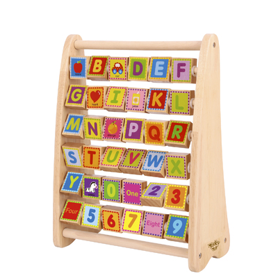 Alphabet Blocks Abacus Natural