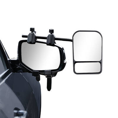 2x Towing Mirrors Pair Heavy Duty Multi Fit Clamp On Towing Caravan 4X4 Trailer