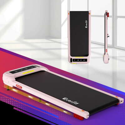 Treadmill Electric Walking Pad with Incline Under Desk Home Gym Pink
