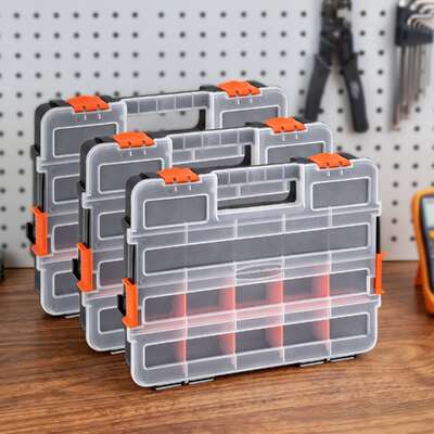 17-Compartment Parts Storage Box 3 Pack | EXTG