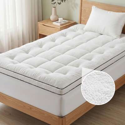 King Single Mattress Topper 5cm Coral Fleece | EXTG