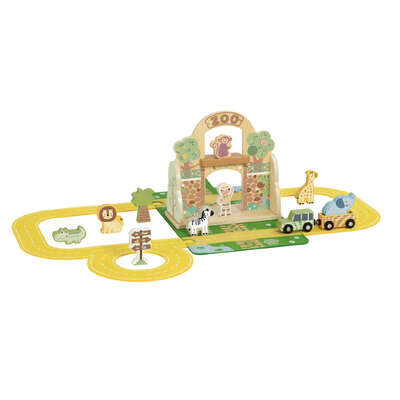 Portable Zoo Playset Felt 23x10x23cm