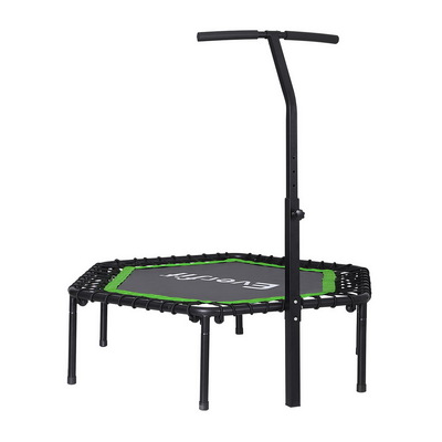 48Inch Hexagon Trampoline Kids Exercise Adjustable Handrail Green